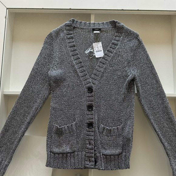 Jcrew gray/silver cardigan.Excellent condition with tags and original buttons, S - Picture 2 of 5